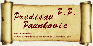 Predisav Paunković vizit kartica